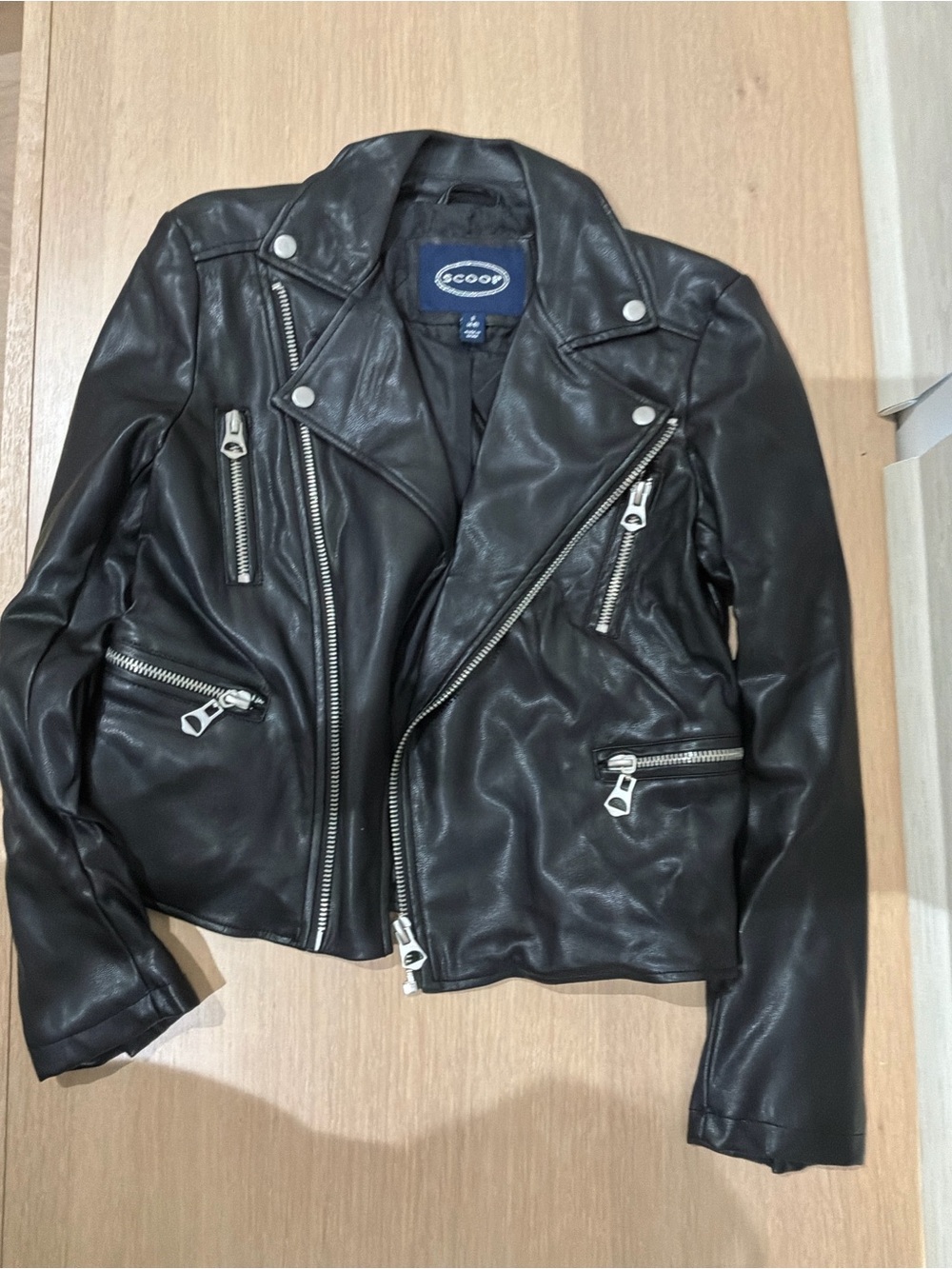 Scooby Black Faux Leather Moto Jacket - Women's